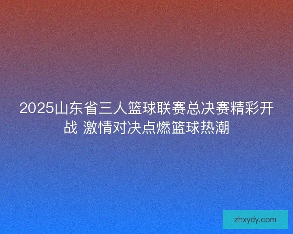 2025山东省三人篮球联赛总决赛精彩开战 激情对决点燃篮球热潮
